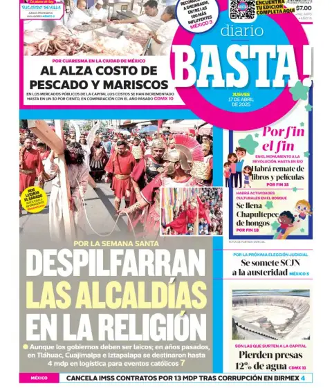 Portada de Basta del jueves, 17 de abril de 2025
