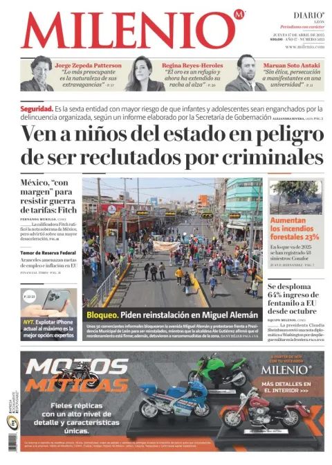 Portada de Milenio Leon del jueves, 17 de abril de 2025