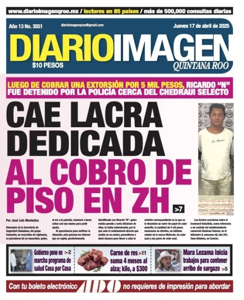 Portada de Diario Imagen Quintana Roo del jueves, 17 de abril de 2025