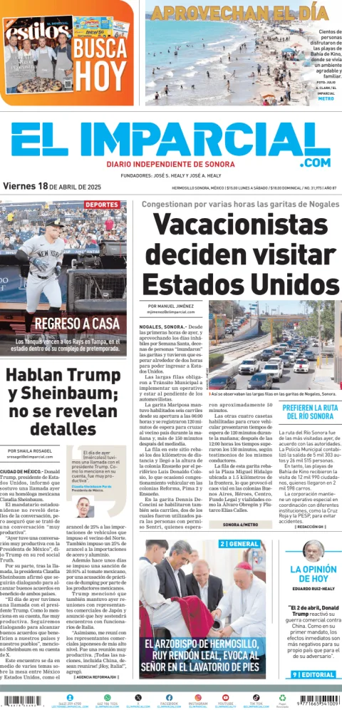 Portada de El Imparcial