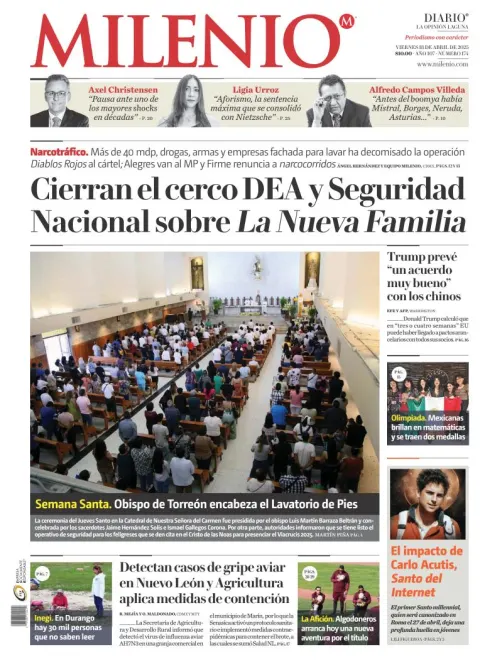 Portada de Milenio Laguna del viernes, 18 de abril de 2025
