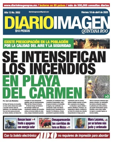 Portada de Diario Imagen Quintana Roo del viernes, 18 de abril de 2025