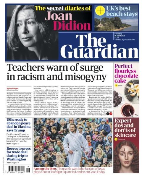 Portada de The Guardian (reino Unido)