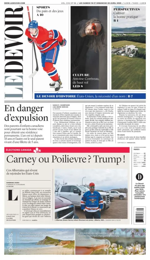 Portada de Le Devoir