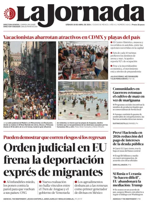 Portada de La Jornada