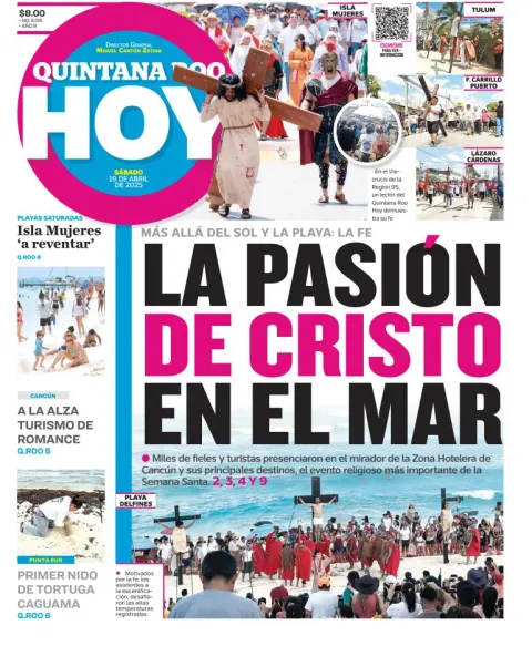 Portada de Quintana Roo Hoy del sábado, 19 de abril de 2025
