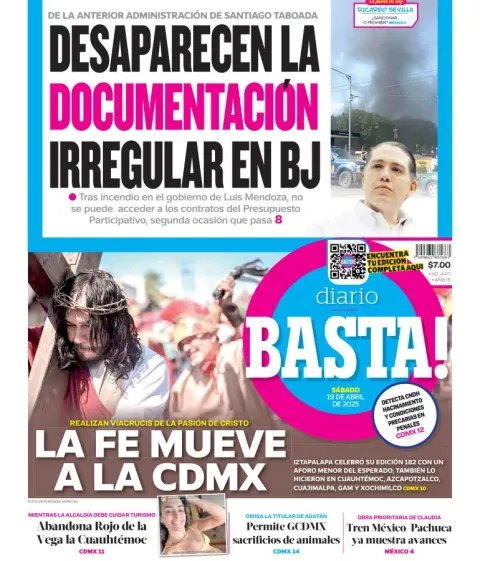 Portada de Basta del sábado, 19 de abril de 2025