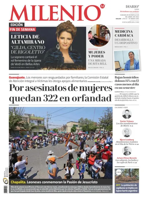 Portada de Milenio Leon del sábado, 19 de abril de 2025