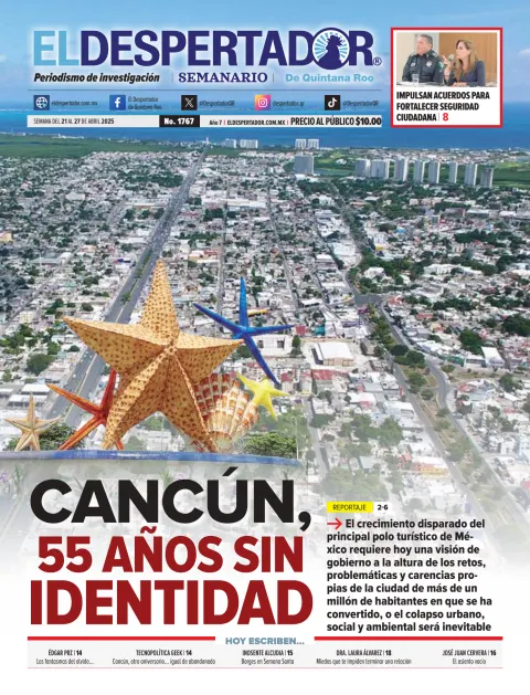 Portada de El Despertador de Quintana Roo del domingo, 20 de abril de 2025