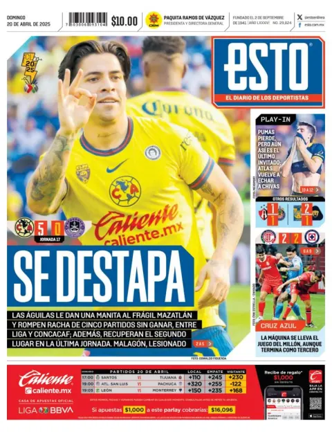 Portada de Esto del domingo, 20 de abril de 2025