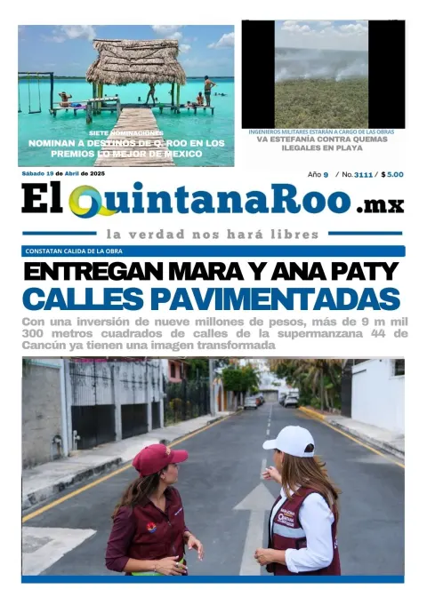 Portada de El Quintana Roo (portada) del sábado, 19 de abril de 2025