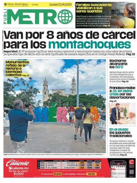 Portada de Publimetro Merida