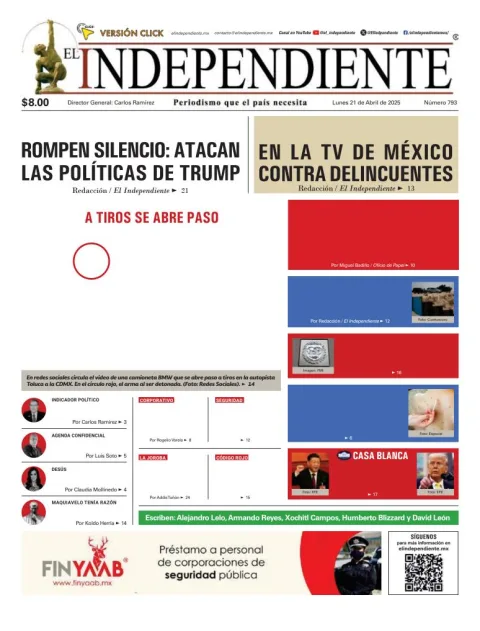 Portada de El Independiente del 2025-04-21
