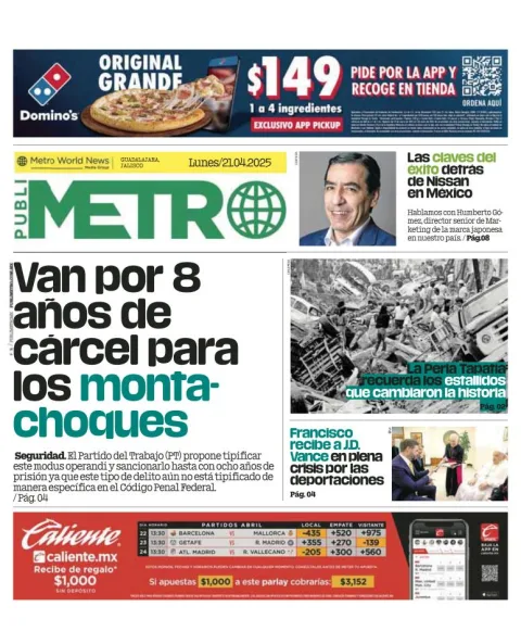 Portada de Publimetro Guadalajara
