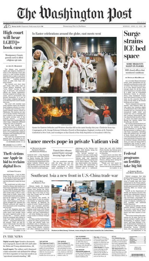 Portada de The Washington Post