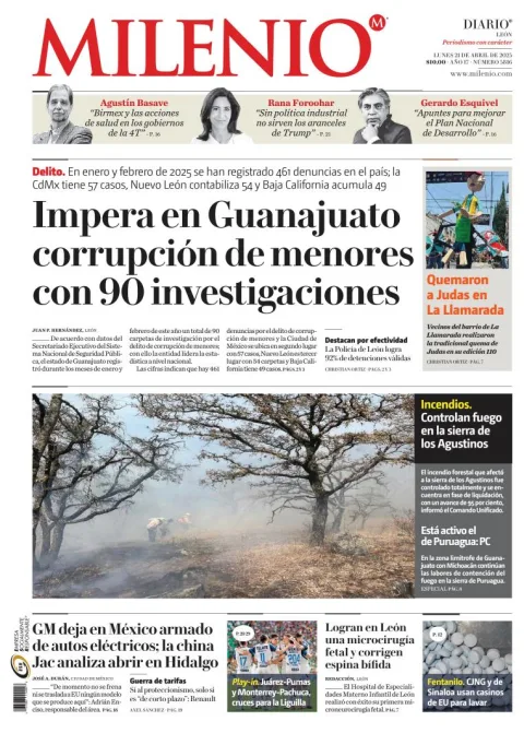 Portada de Milenio Leon del lunes, 21 de abril de 2025