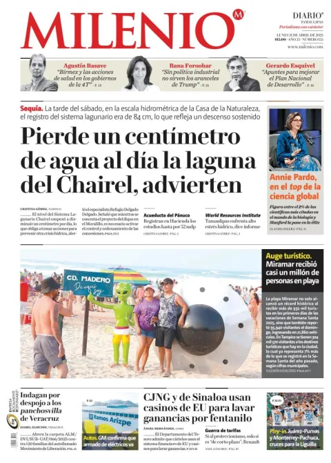 Portada de Milenio Tamaulipas del lunes, 21 de abril de 2025