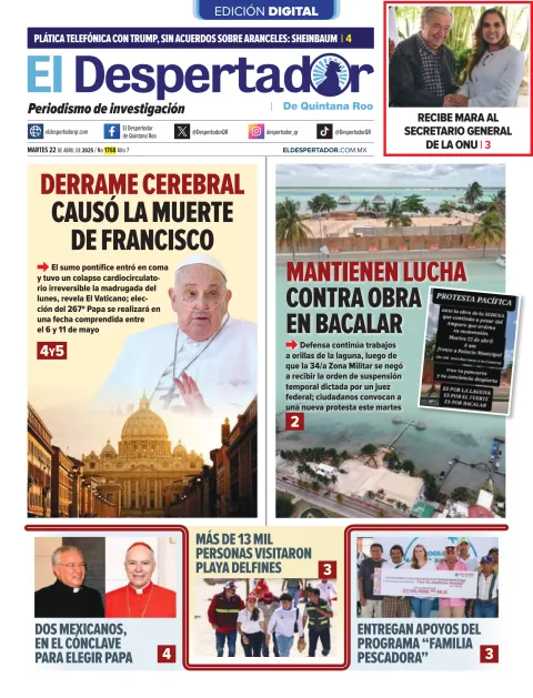 Portada de El Despertador de Quintana Roo