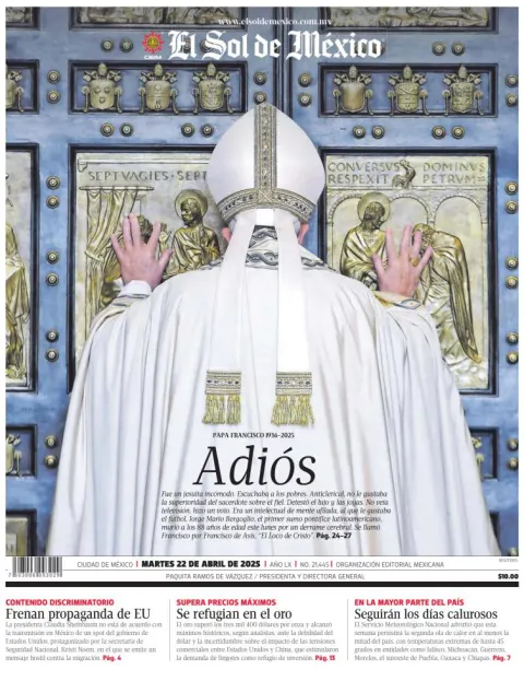Portada de El Sol de Mexico