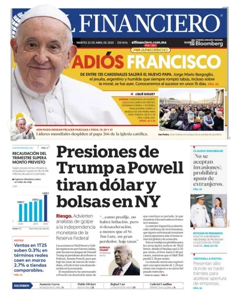 Portada de El Financiero