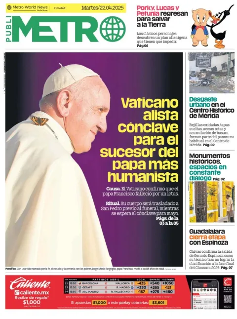 Portada de Publimetro Merida