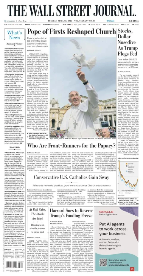 Portada de The Wall Street Journal