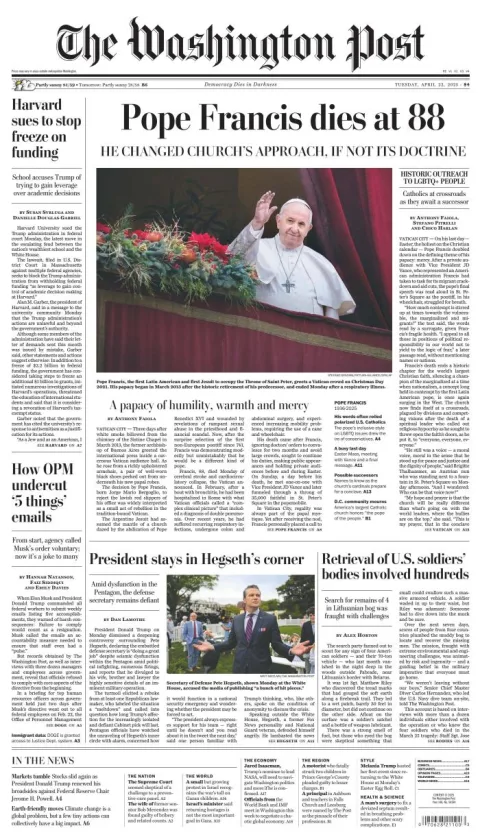 Portada de The Washington Post
