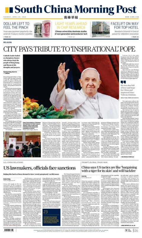 Portada de South China Morning Post