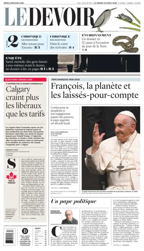 Portada de Le Devoir