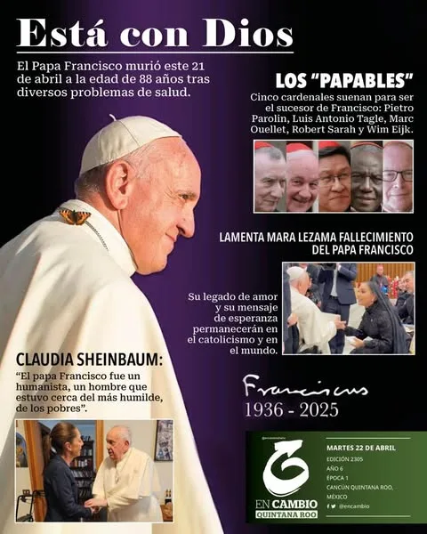 Portada de En Cambio - Quintana Roo (contraportada) del martes, 22 de abril de 2025