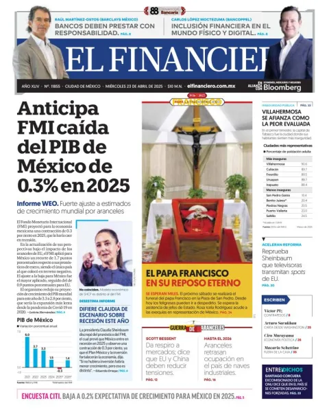 Portada de El Financiero