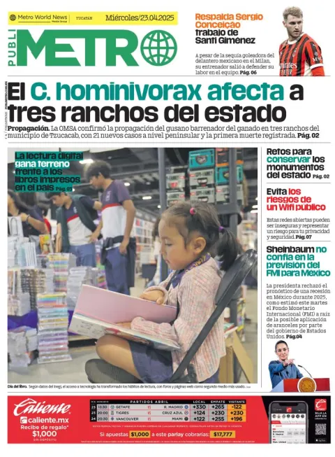 Portada de Publimetro Merida
