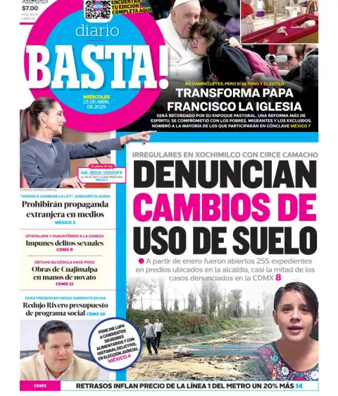 Portada de Basta del miércoles, 23 de abril de 2025