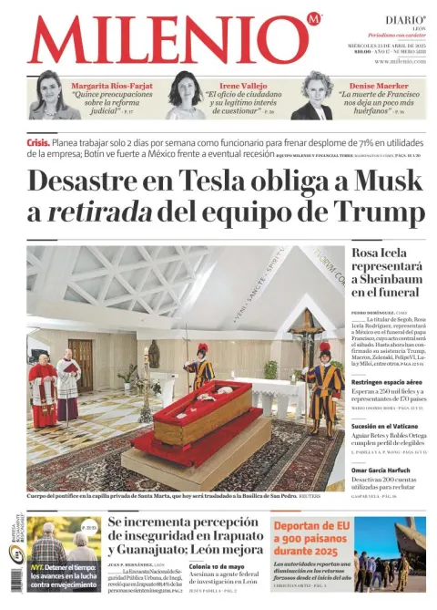 Portada de Milenio Leon del miércoles, 23 de abril de 2025