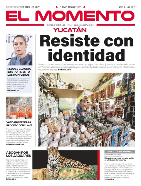 Portada de El Momento Yucatan del miércoles, 23 de abril de 2025