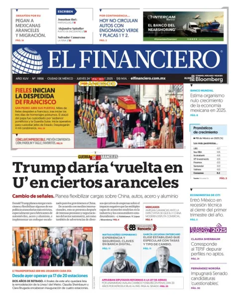Portada de El Financiero