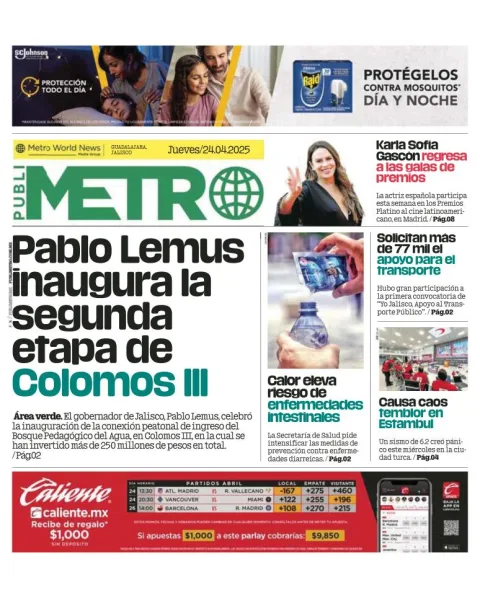 Portada de Publimetro Guadalajara