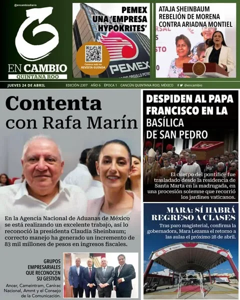 Portada de En Cambio - Quintana Roo (portada) del jueves, 24 de abril de 2025