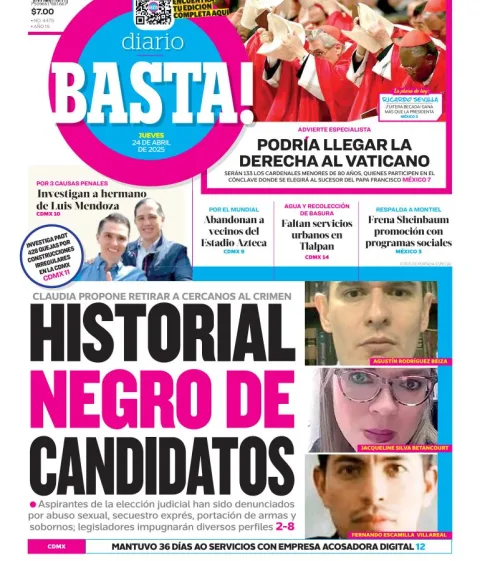 Portada de Basta del jueves, 24 de abril de 2025