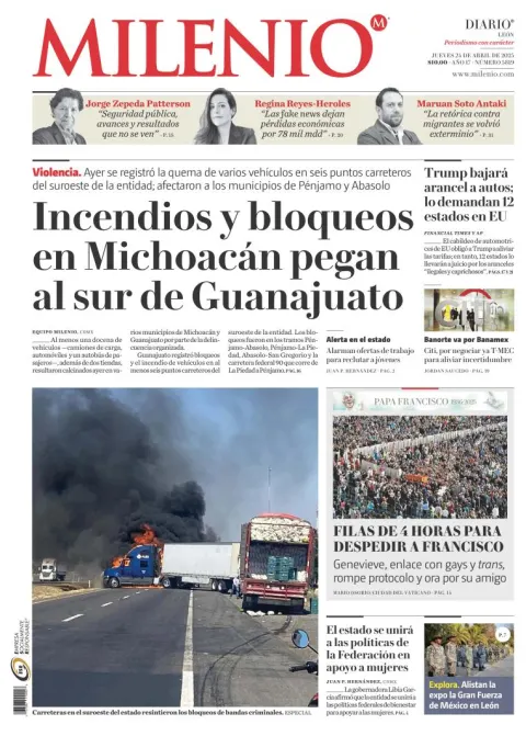 Portada de Milenio Leon del jueves, 24 de abril de 2025