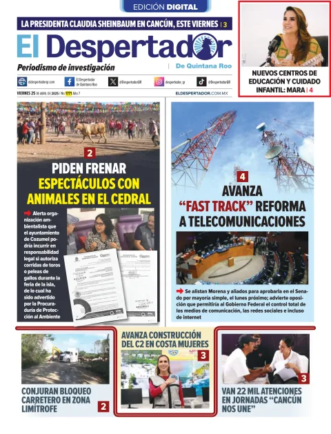 Portada de El Despertador de Quintana Roo