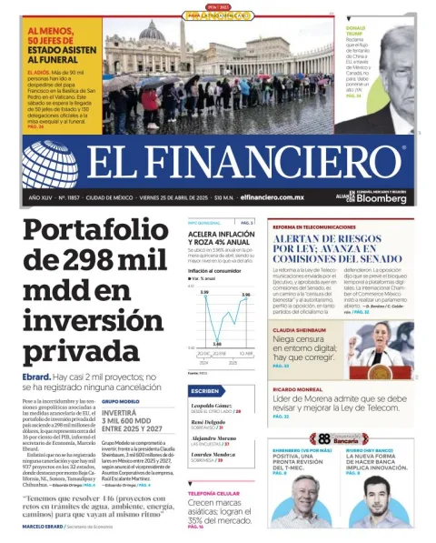 Portada de El Financiero