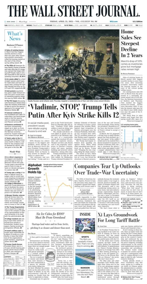 Portada de The Wall Street Journal