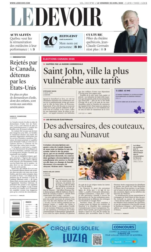 Portada de Le Devoir