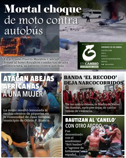 Portada de En Cambio - Quintana Roo (contraportada) del viernes, 25 de abril de 2025