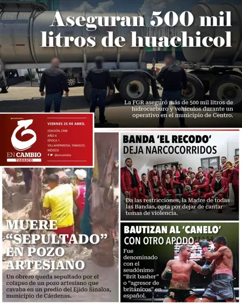 Portada de En Cambio - Tabasco (contraportada) del viernes, 25 de abril de 2025