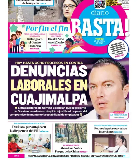 Portada de Basta del viernes, 25 de abril de 2025