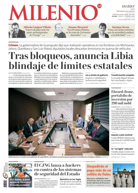 Portada de Milenio Leon del viernes, 25 de abril de 2025