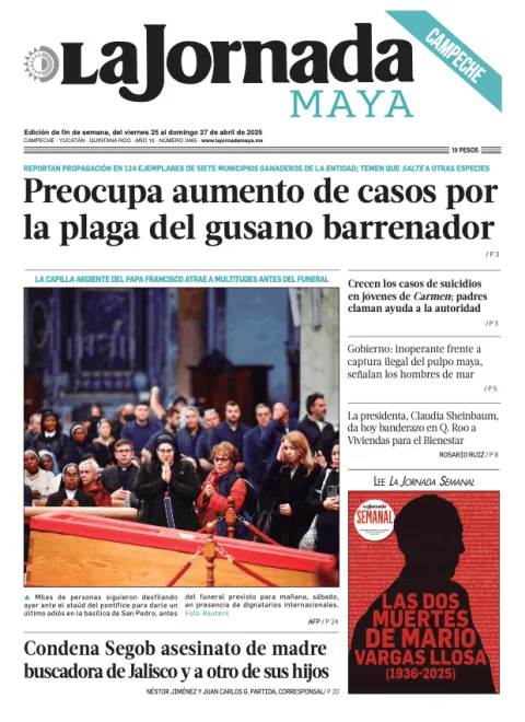 Portada de La Jornada Maya Campeche del viernes, 25 de abril de 2025