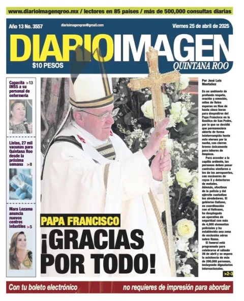 Portada de Diario Imagen Quintana Roo del viernes, 25 de abril de 2025